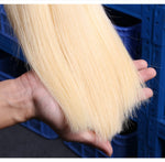 Blonde Straight Brazilian Hair Weave Human Hair Bundles with Closure