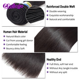 Straight Hair Bundles With Closure Remy Human Hair 3 Bundles